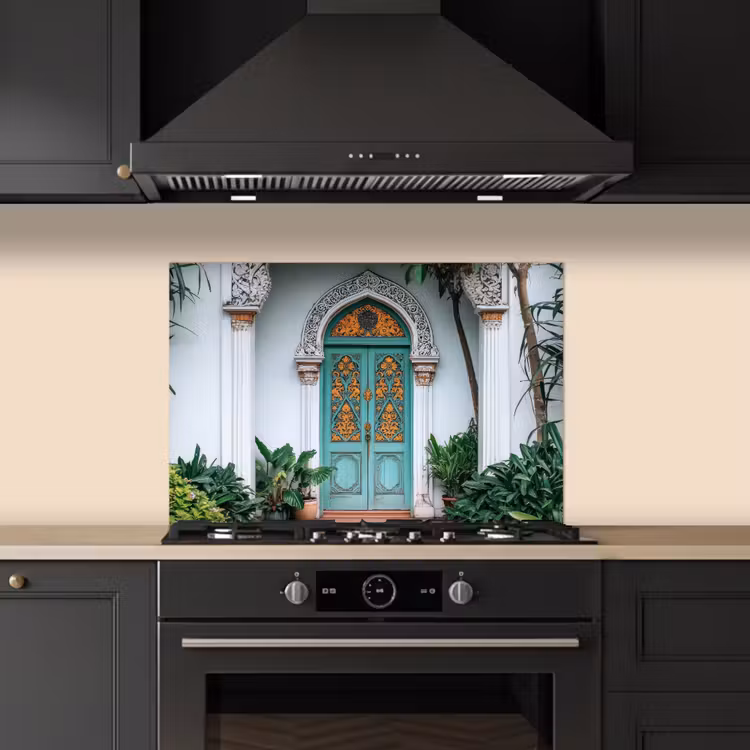Spatscherm keuken - Deur - Patronen - Planten — 1