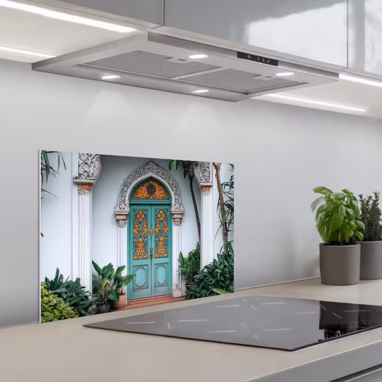 Spatscherm keuken - Deur - Patronen - Planten — 4