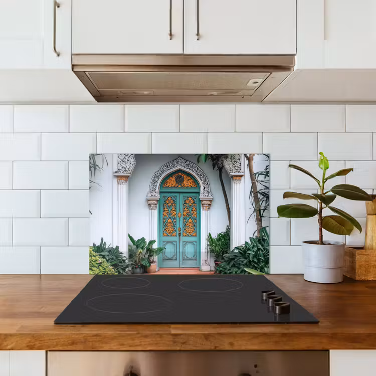 Spatscherm keuken - Deur - Patronen - Planten — 5
