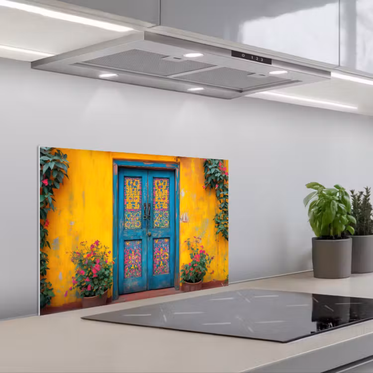 Spatscherm keuken - Deuren - Kleurrijk - Planten — 4