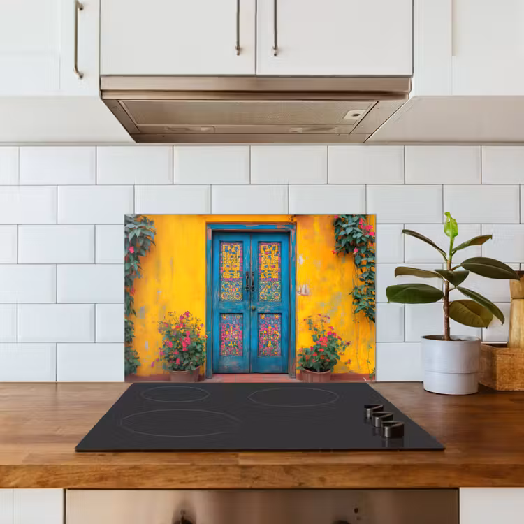 Spatscherm keuken - Deuren - Kleurrijk - Planten — 5