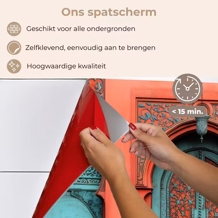 Spatscherm keuken - Lantaarn - Deur - Turquoise — 3