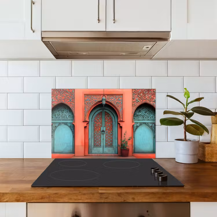 Spatscherm keuken - Lantaarn - Deur - Turquoise — 5