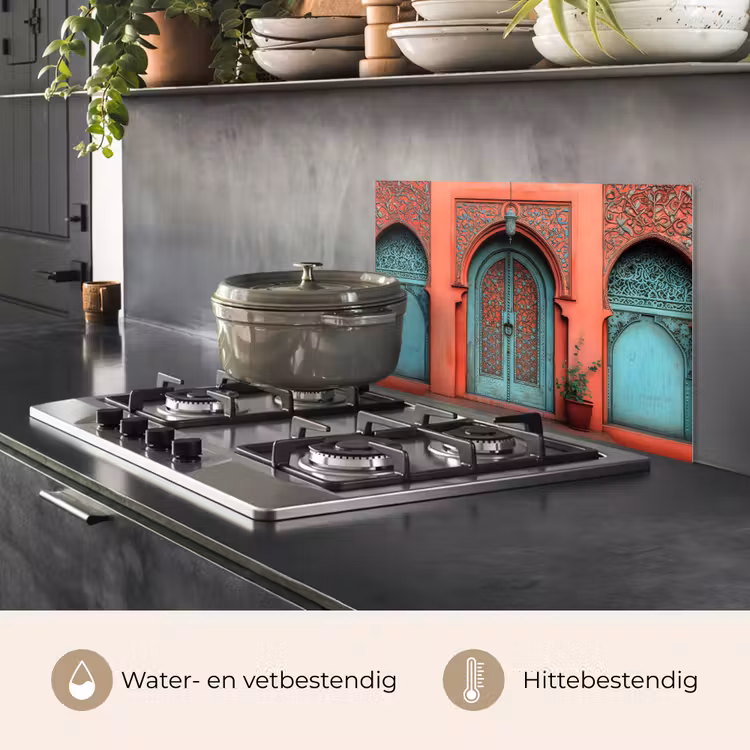Spatscherm keuken - Lantaarn - Deur - Turquoise — 6