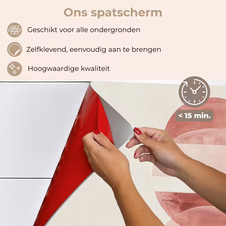 Spatscherm keuken - Minimalistisch - Cirkels - Roze — 4