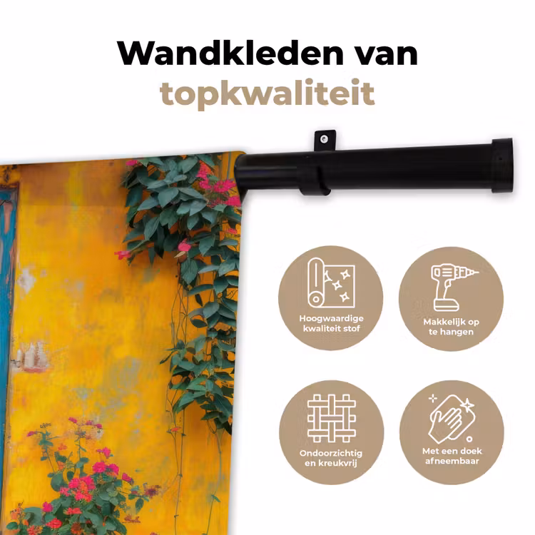 Wandkleed - Deuren - Kleurrijk - Planten — 3