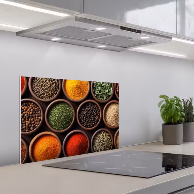 Spatscherm keuken - Bakjes - Hout - Kruiden - Kleurrijk — 5