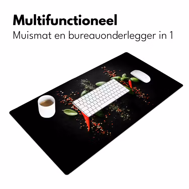 Bureau onderlegger - Chilipepers - Basilicum - Blaadjes - Rood — 6