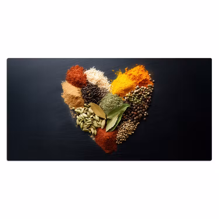 Bureau onderlegger - Specerijen - Mix - Hartvorm - Zwart — 1