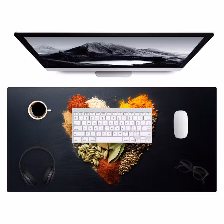 Bureau onderlegger - Specerijen - Mix - Hartvorm - Zwart — 3