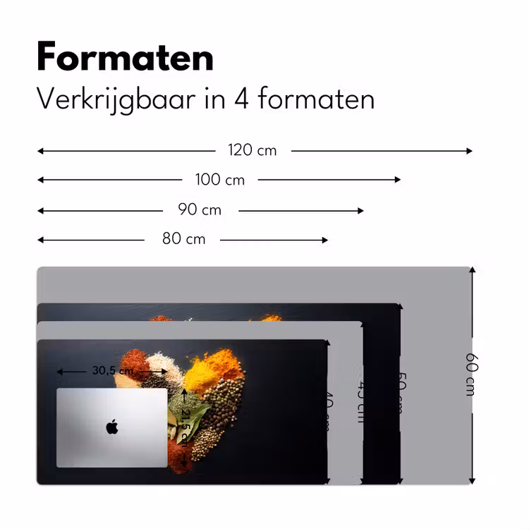 Bureau onderlegger - Specerijen - Mix - Hartvorm - Zwart — 7