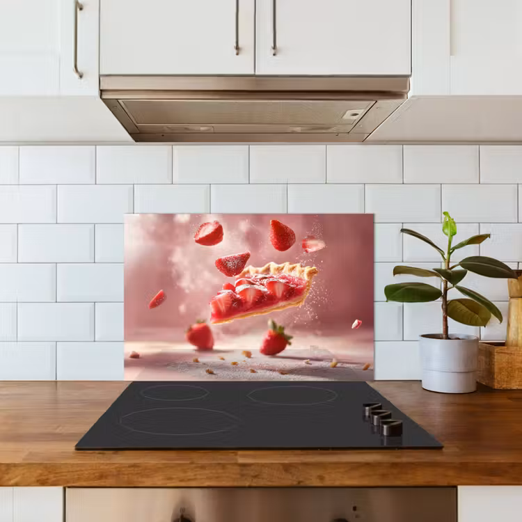 Spatscherm keuken - Aardbei - Taart- Eten - Roze — 6