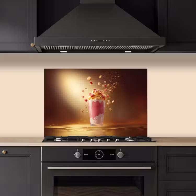 Spatscherm keuken - Framboos - Smoothie - Drinken - Roze — 2