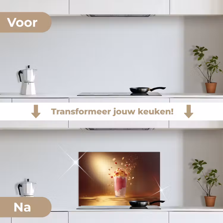 Spatscherm keuken - Framboos - Smoothie - Drinken - Roze — 3