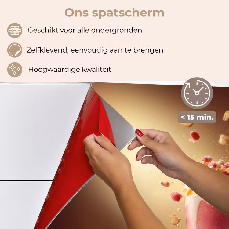 Spatscherm keuken - Framboos - Smoothie - Drinken - Roze — 4