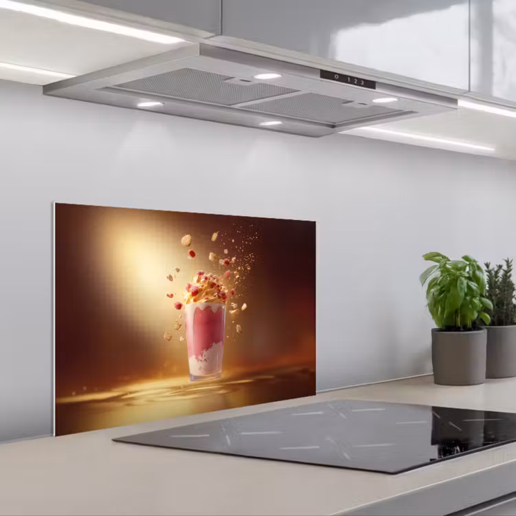 Spatscherm keuken - Framboos - Smoothie - Drinken - Roze — 5