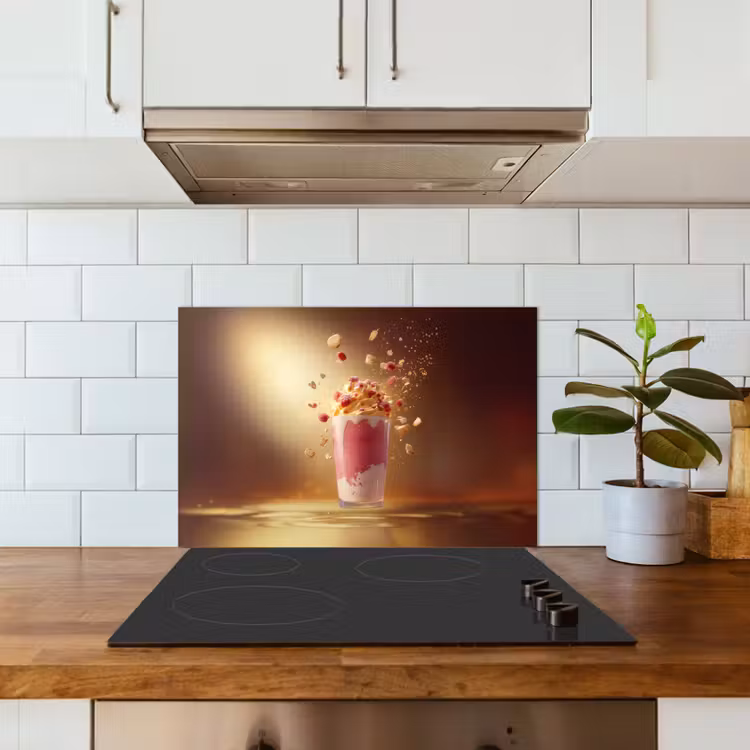 Spatscherm keuken - Framboos - Smoothie - Drinken - Roze — 6
