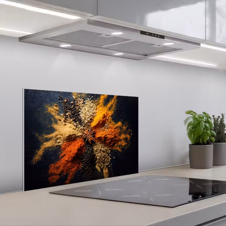 Spatscherm keuken - Specerijen - Explosie - Oranje — 5