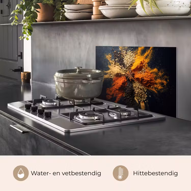 Spatscherm keuken - Specerijen - Explosie - Oranje — 7
