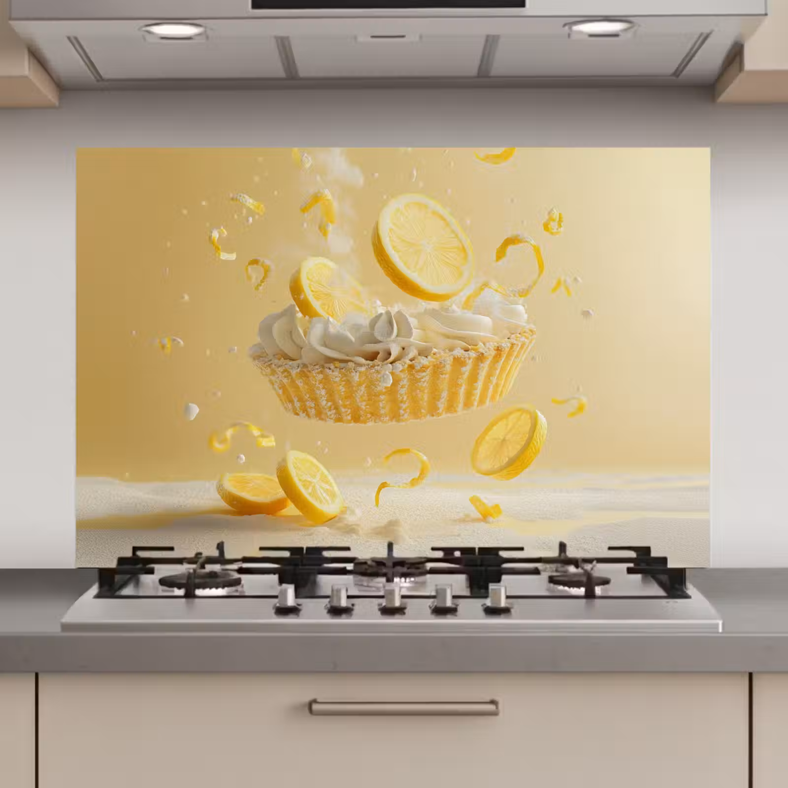 Spatscherm keuken - Citroen - Taart - Eten - Geel — 1
