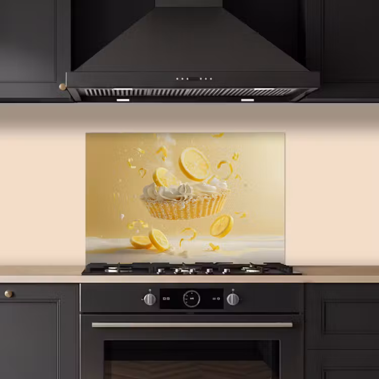 Spatscherm keuken - Citroen - Taart - Eten - Geel — 2