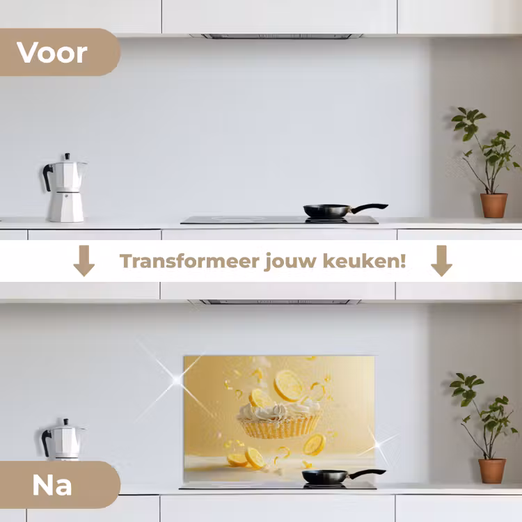 Spatscherm keuken - Citroen - Taart - Eten - Geel — 3