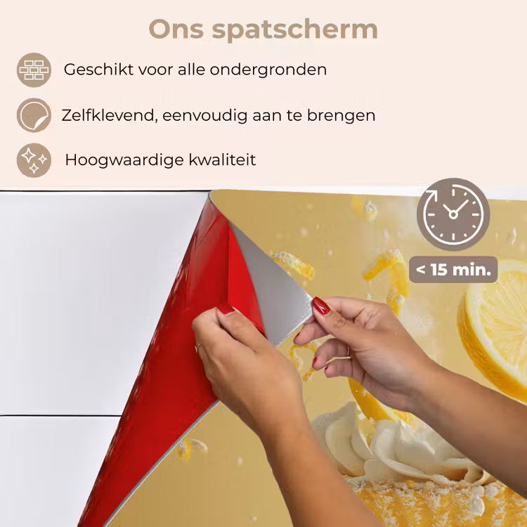 Spatscherm keuken - Citroen - Taart - Eten - Geel — 4