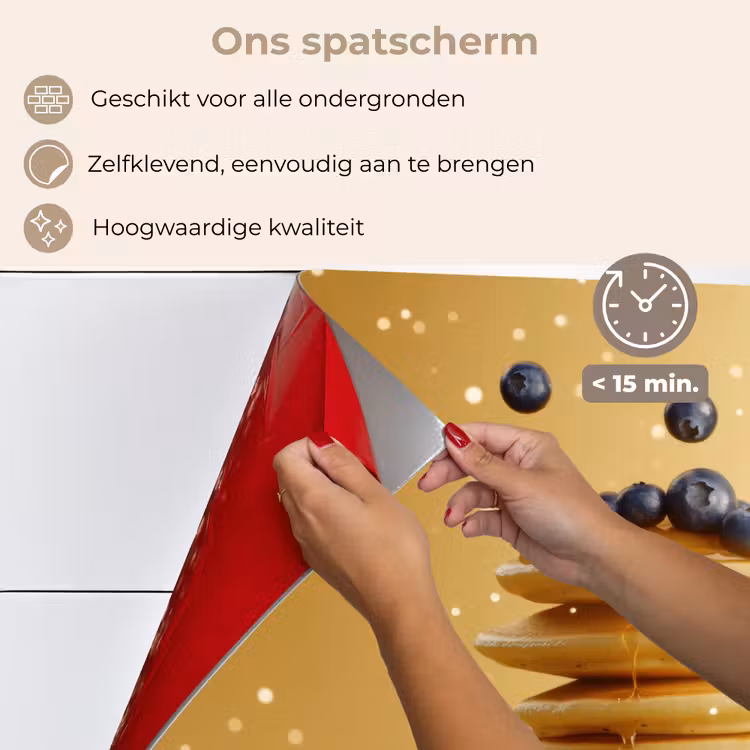 Spatscherm keuken - Pannenkoeken - Eten - Honing - Geel — 4