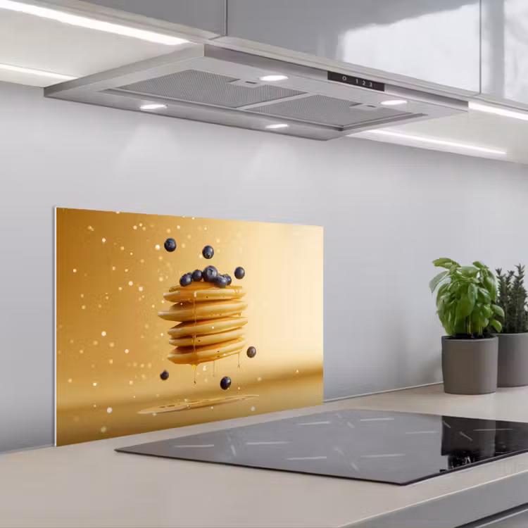 Spatscherm keuken - Pannenkoeken - Eten - Honing - Geel — 5