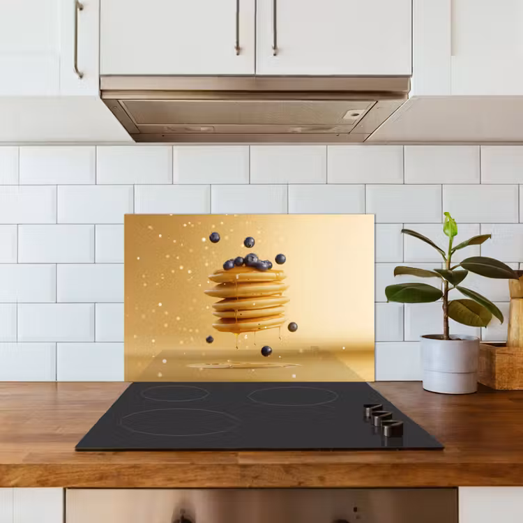 Spatscherm keuken - Pannenkoeken - Eten - Honing - Geel — 6