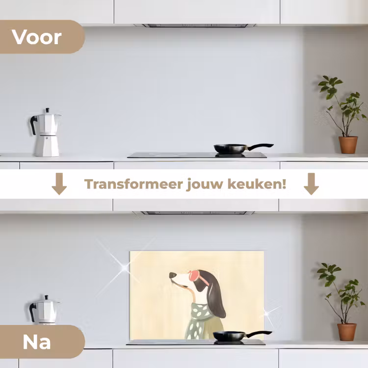 Spatscherm keuken - Hond - Zonnebril - Sjaal — 3