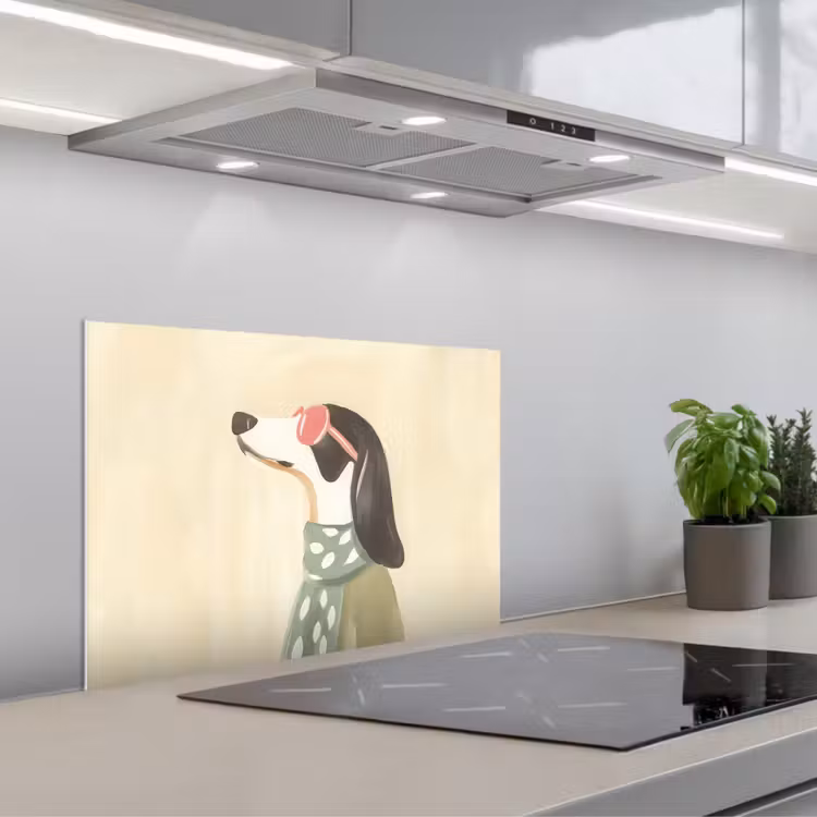 Spatscherm keuken - Hond - Zonnebril - Sjaal — 5