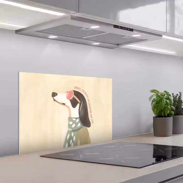Spatscherm keuken - Quote - Hond - Zonnebril — 5