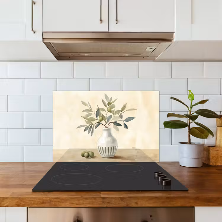 Spatscherm keuken - Vaas - Keramiek - Olijftakken — 6