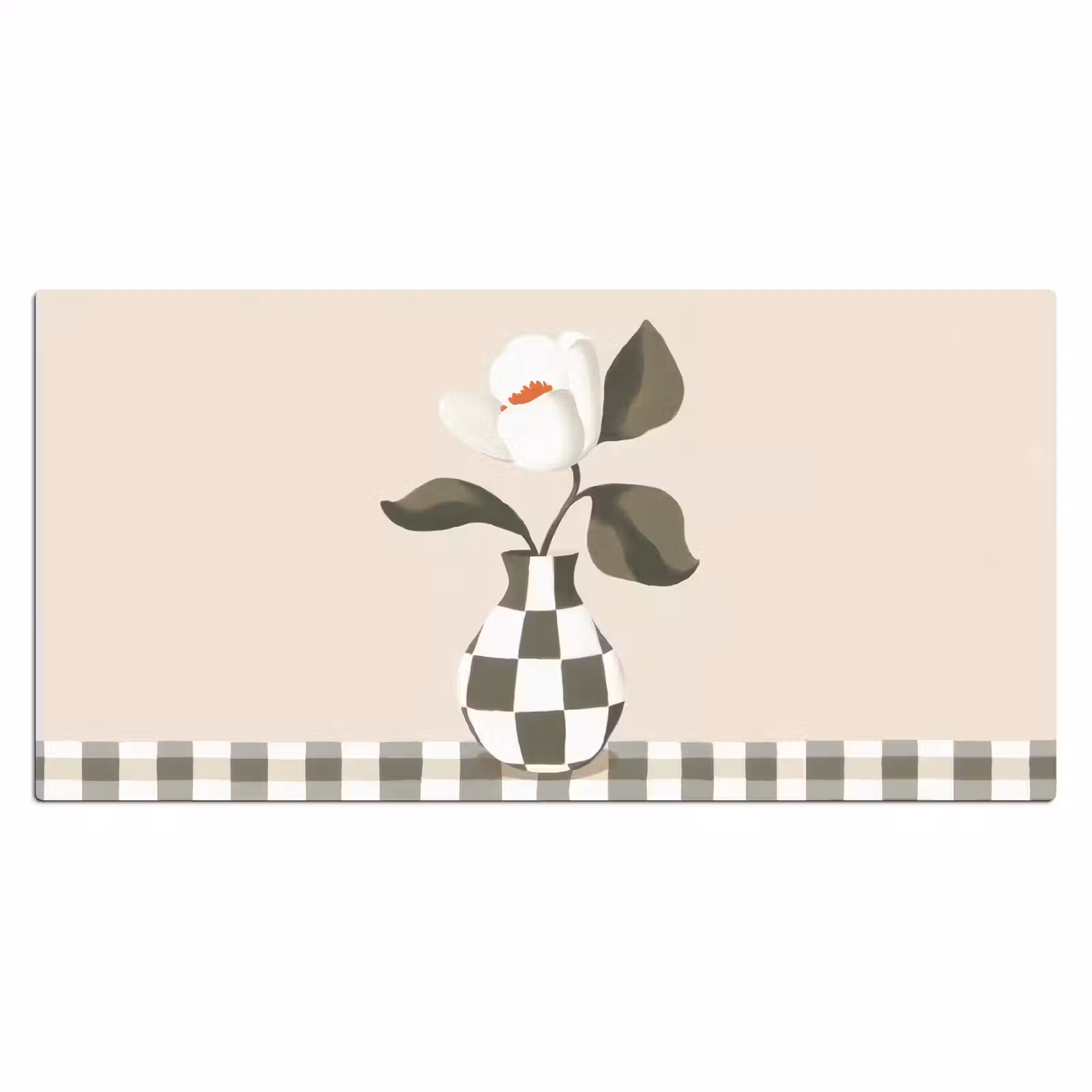 Bureau onderlegger - Vaas - Geruit - Groen - Bloem — 1