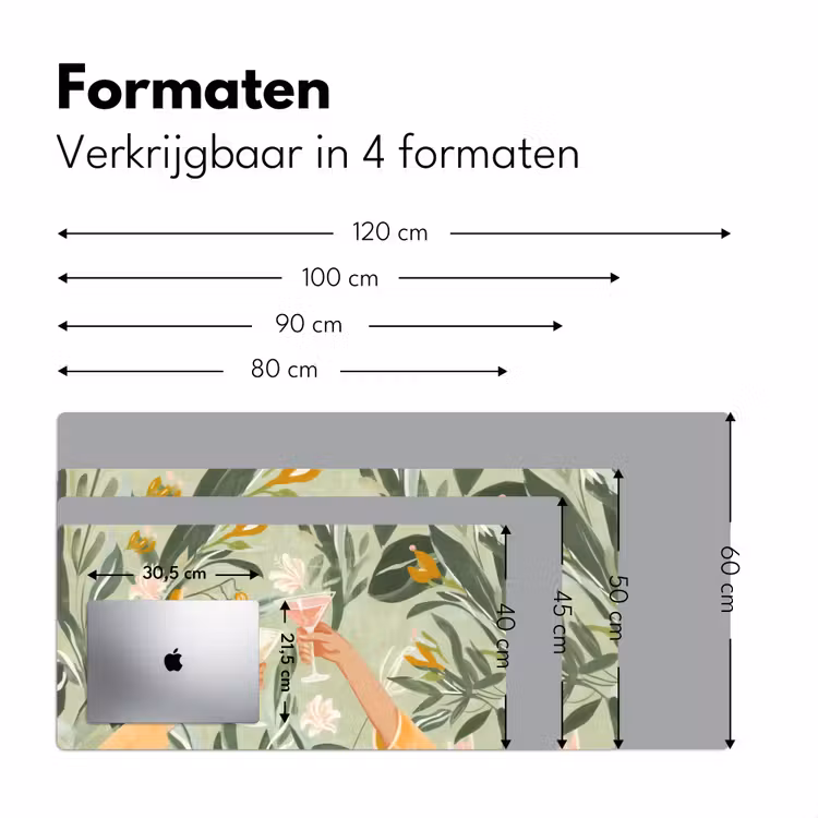 Bureau onderlegger - Glazen - Proosten - Bladeren - Groen — 7