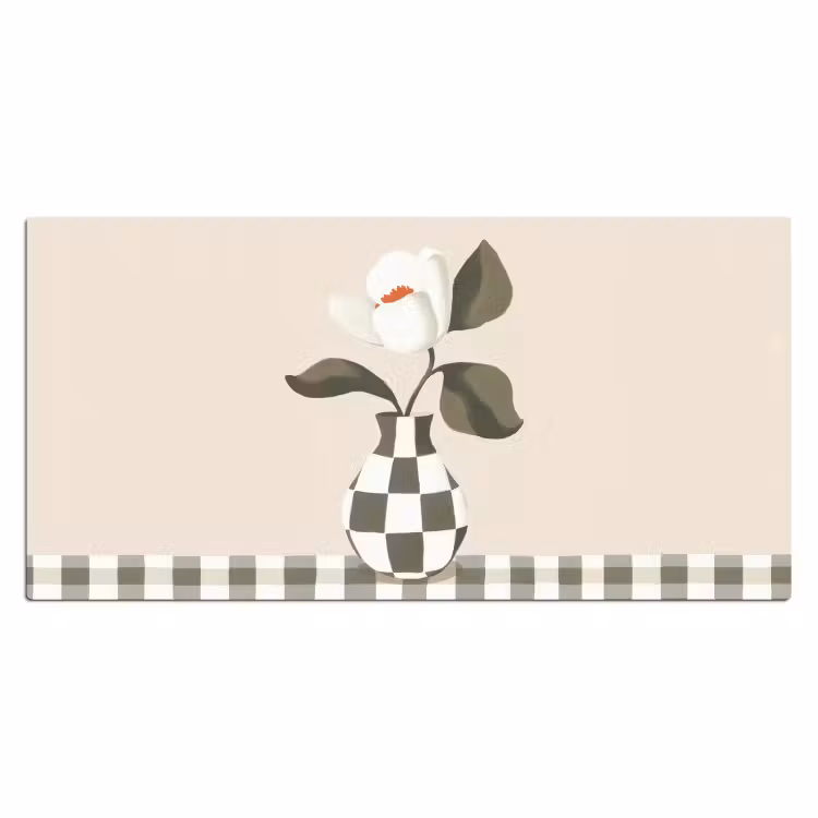 Bureau onderlegger - Vaas - Geruit - Groen - Bloem — 1