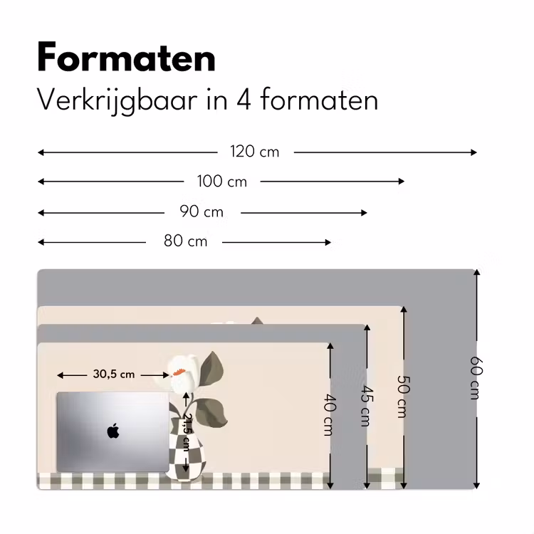 Bureau onderlegger - Vaas - Geruit - Groen - Bloem — 7