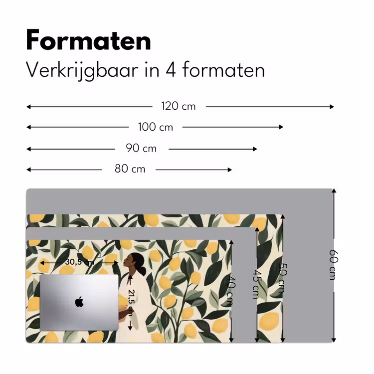 Bureau onderlegger - Vrouw - Mand - Citroenen - Bladeren — 7