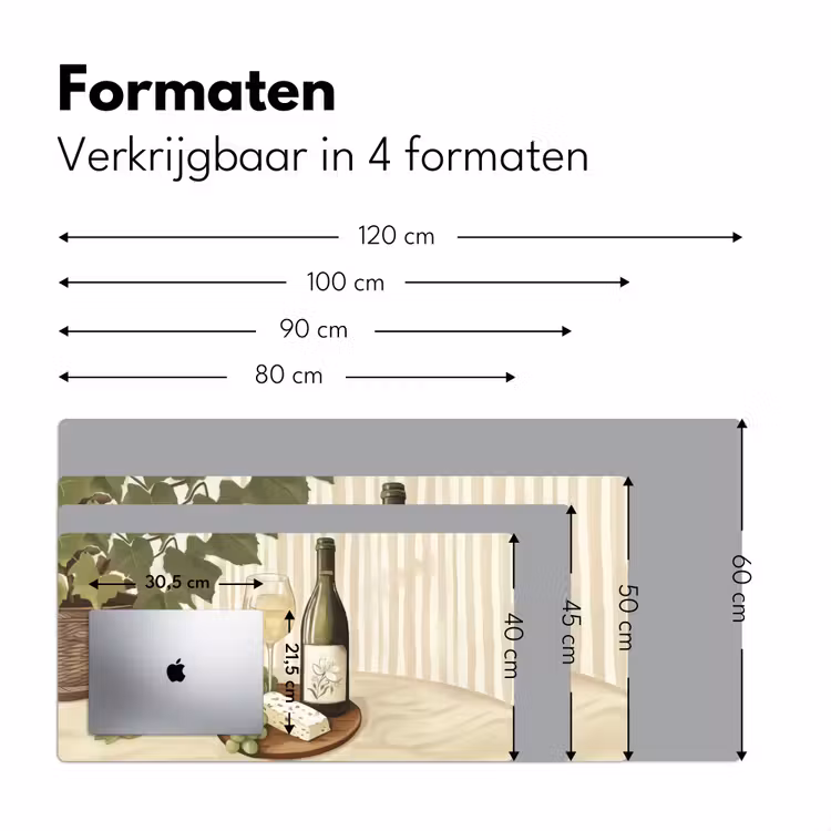 Bureau onderlegger - Wijn - Druiven - Kaas - Bladeren — 7