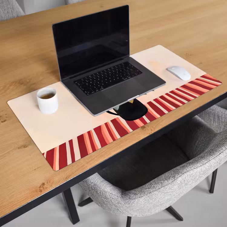 Bureau onderlegger - Vaas - Bloemen - Vlinder - Rood — 2