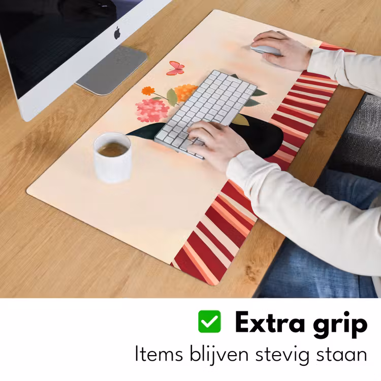 Bureau onderlegger - Vaas - Bloemen - Vlinder - Rood — 5