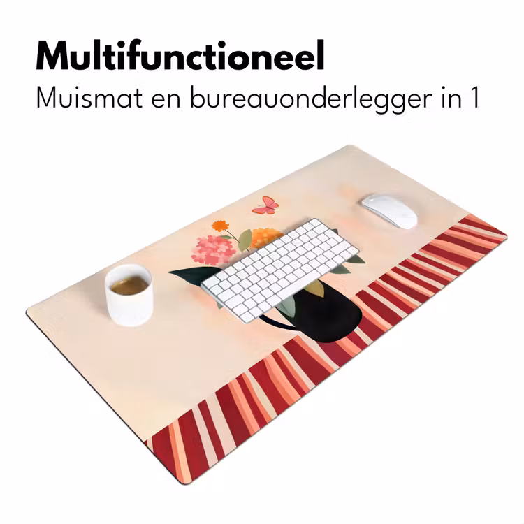 Bureau onderlegger - Vaas - Bloemen - Vlinder - Rood — 6