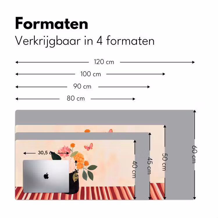 Bureau onderlegger - Vaas - Bloemen - Vlinder - Rood — 7