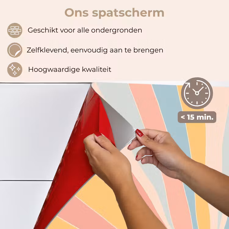 Spatscherm keuken - Illustratie - Zon - Pastelkleuren — 4
