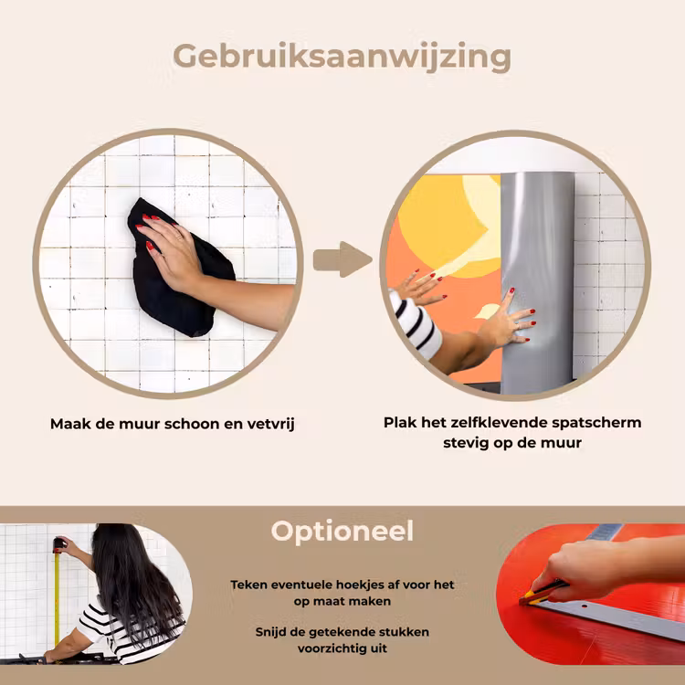 Spatscherm keuken - Vogels - Cirkels - Geel — 8