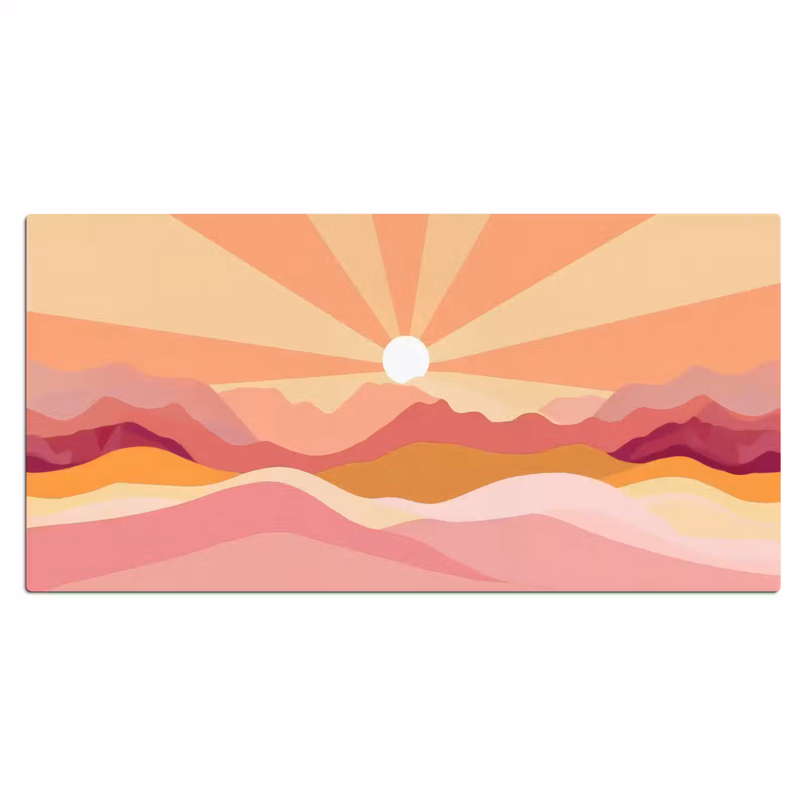Bureau onderlegger - Bergen - Abstract - Zonnestralen - Roze — 1