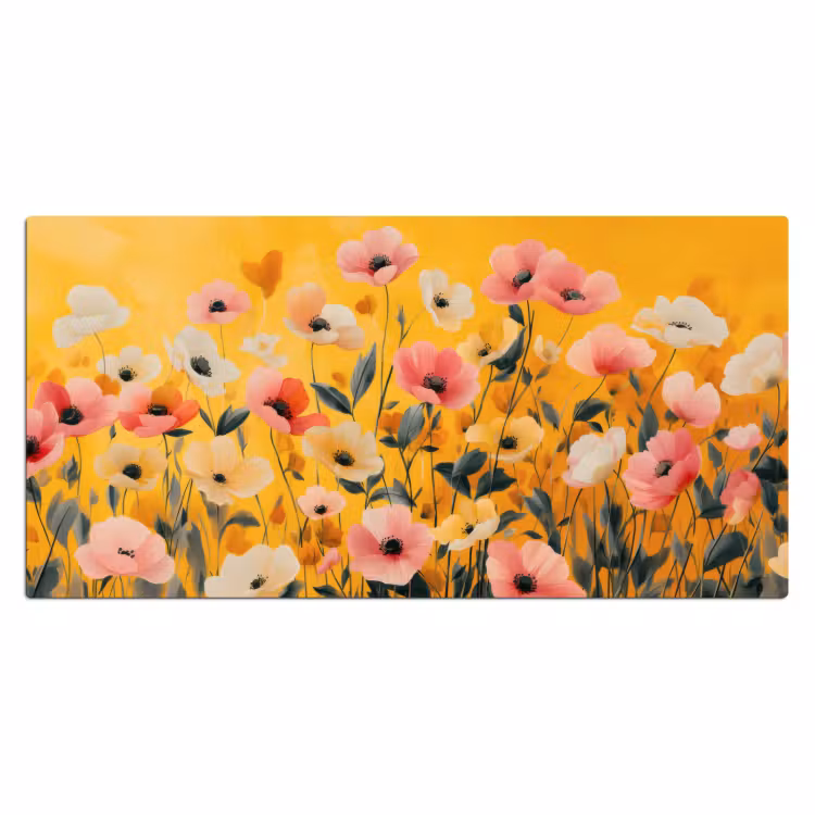 Bureau onderlegger - Bloemen - Veld - Geel — 1
