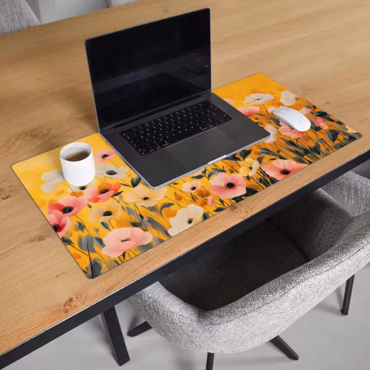 Bureau onderlegger - Bloemen - Veld - Geel — 2