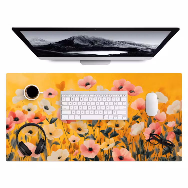 Bureau onderlegger - Bloemen - Veld - Geel — 3